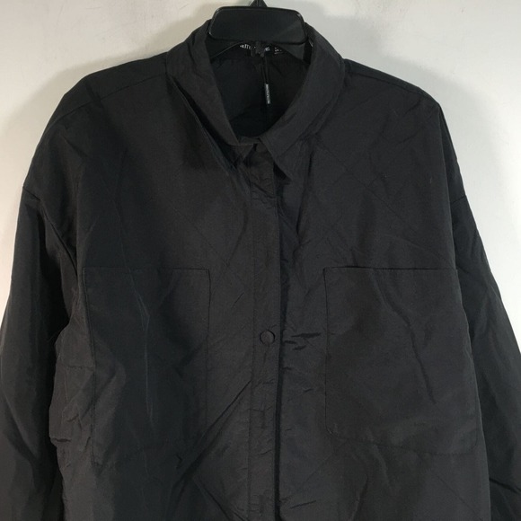 Pretty Little Thing Longline Quilted Shacket, Women's Size 12 US - Black - Picture 10 of 13